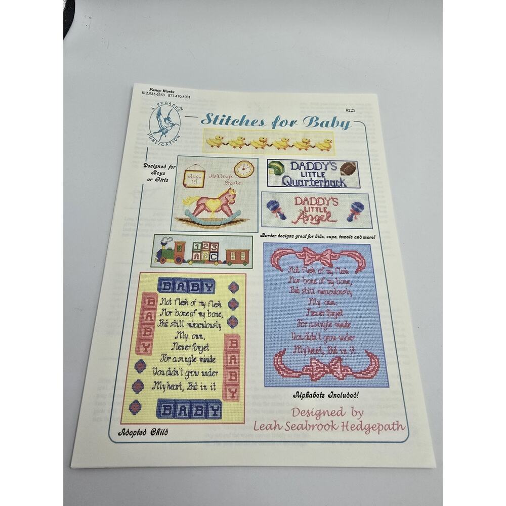Cross Stitch Chart Stitches for Baby 6 Design #225 towels picture and more